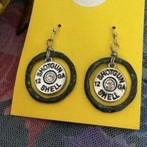 NWT Artisan Handmade Shot Gun Shells Wire Pierced Earrings